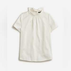 J.Crew Short-sleeve tie-neck top in everyday crepe BU097